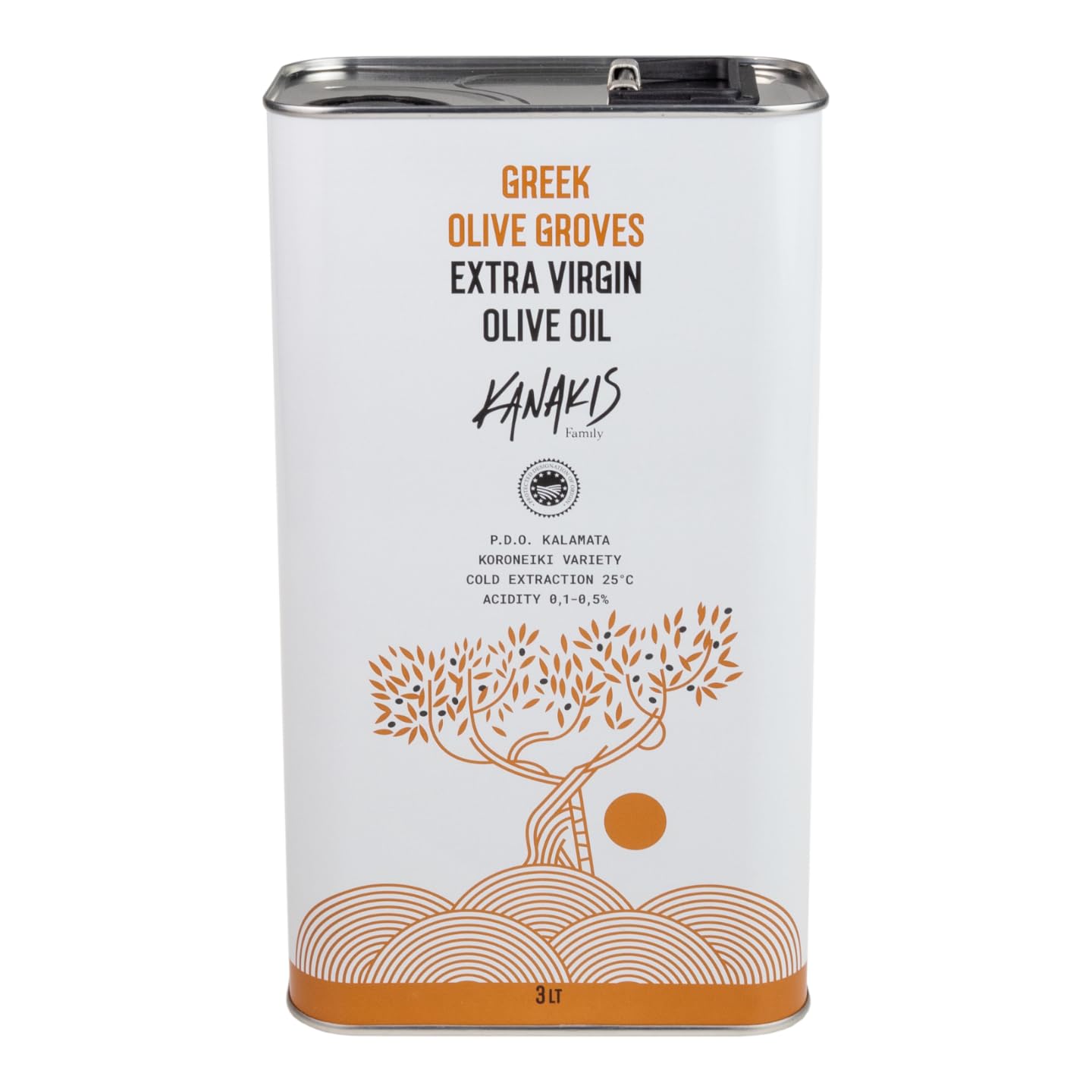 Oliwa z oliwek extra virgin Grecka 3l Kalamata tłoczona na zimno PDO