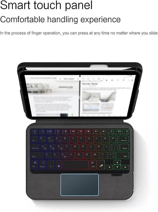 iPad mini7 A17 Pro 2024 iPad mini6 Keyboard Case with Integrated Trackpad Backlit iPad Mini 6th Gen 7th Generation Keyboard Case with Touchpad Business