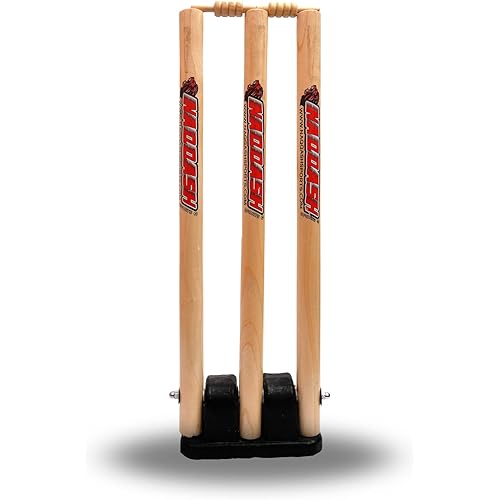 Jumbo Cricket Spring Return Stumps Wickets Metal Base Multi Surface Placement by Naqqash Sports