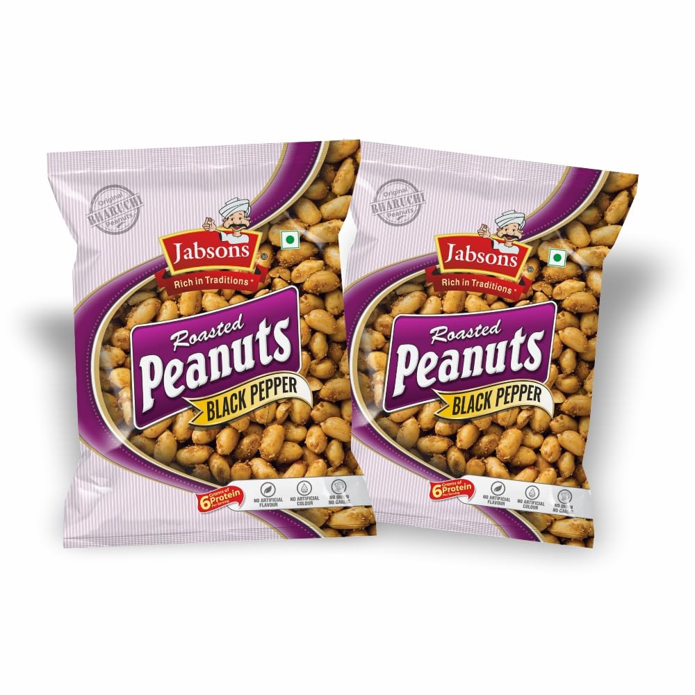 Jabsons Roasted Peanut Black Pepper - 140gm (Pack of 2) Bharuchi Clay Roasted Peanut|Ready to Eat Snacks |Jumbo Flavoured Peanuts| Moongphali Dana (B0DC6Q3QJB) Amazon Price History, Amazon Price Tracker