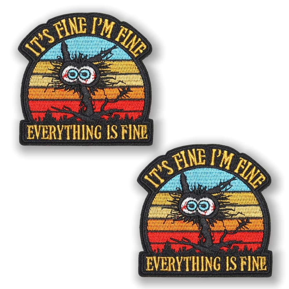 2 Stück It's Fine I'm Fine Everything is Fine HOOK LOOP Stic