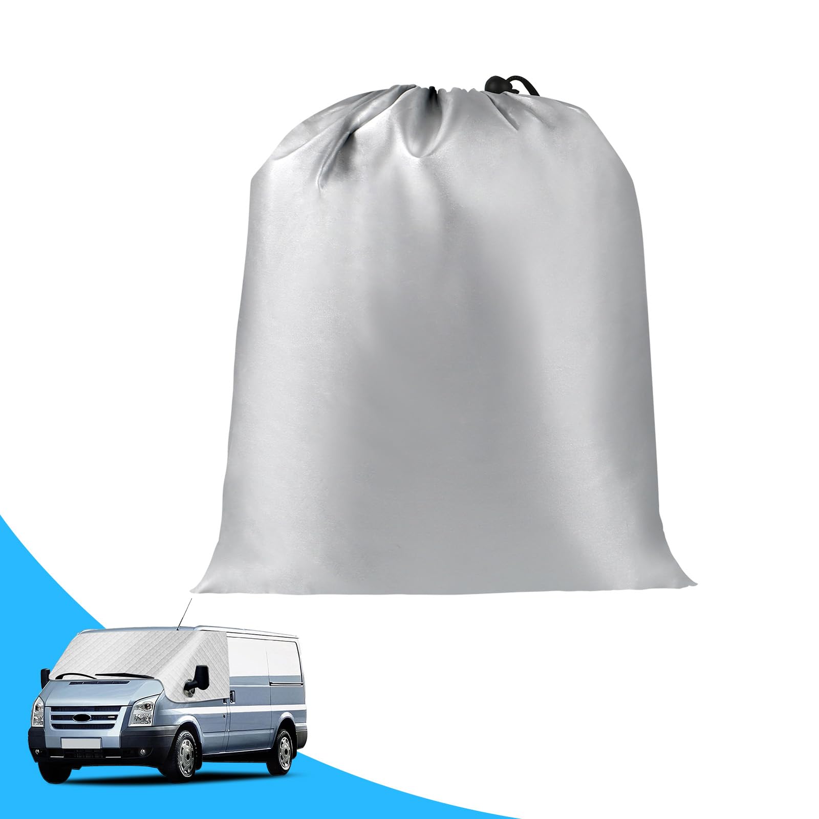 Osłona przeciwsłoneczna na przednią szybę do Ford Transit MK7 2000-2014, 5-warstwowa odblaskowa zewnętrzna ochrona przed słońcem, ochrona przed promieniowaniem UV/mrozem/lodem/kurzem do Ford