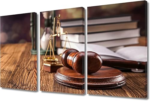 TUMOVO Arte de pared de martillo legal, impresiones sobre lienzo, 3 piezas, pinturas de pared, escalas, decoración de pared para sala de estar,