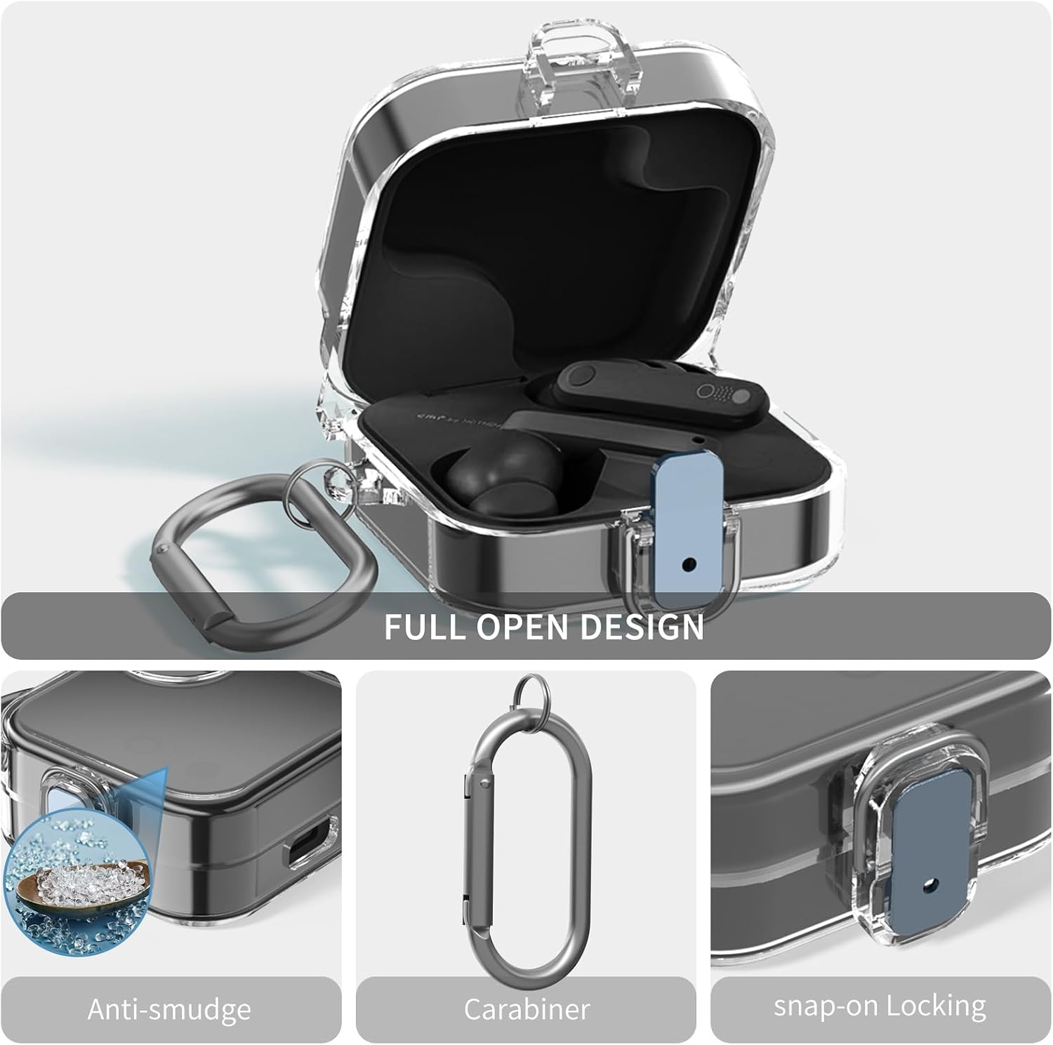 for CMF Buds Pro 2 / CMF Buds 2 Plus Case Cover, Transparent and Protective TPU Case with Secure Locking System & Keychain (Clear)