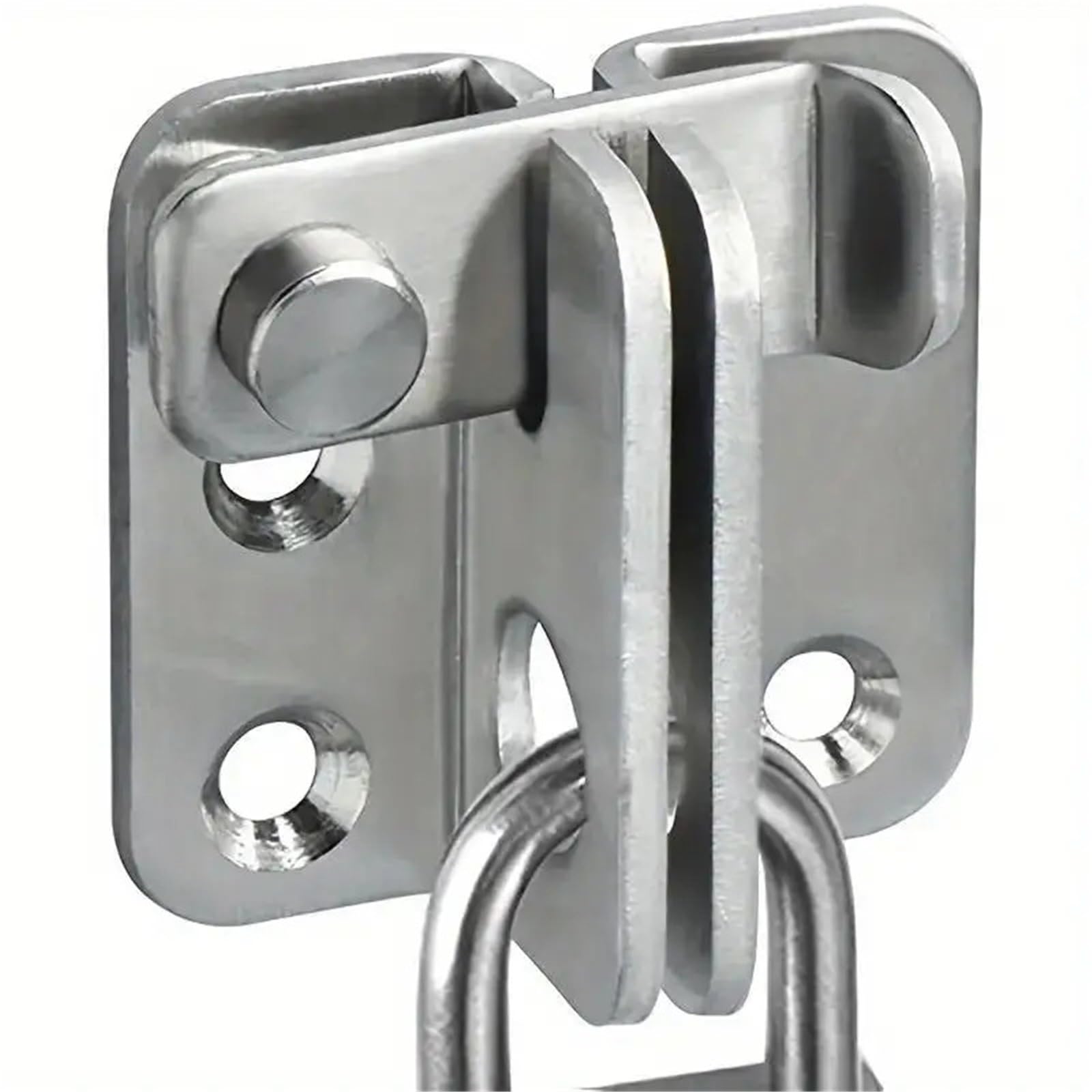 Loquet De Porte 1-10PCS Heavy Duty Stainless Steel Locking Bolt For Cabinet Wardrobe(Silver-M-5PCS)