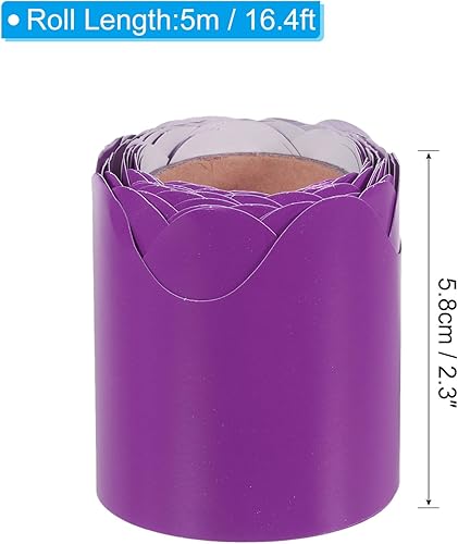 Miniatura 2 de PATIKIL Borde de tablero de anuncios de 2.3 pulgadas x 16.4 pies, tiras festoneadas para decoración de pared para taquilla, aula, póster de corcho,