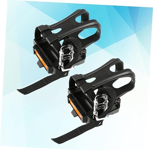 Miniatura 5 de BESPORTBLE Correa para pedal de bicicleta, clip de nailon para el dedo del pie para carretera montaña negro agujero reflectante ajuste pedales