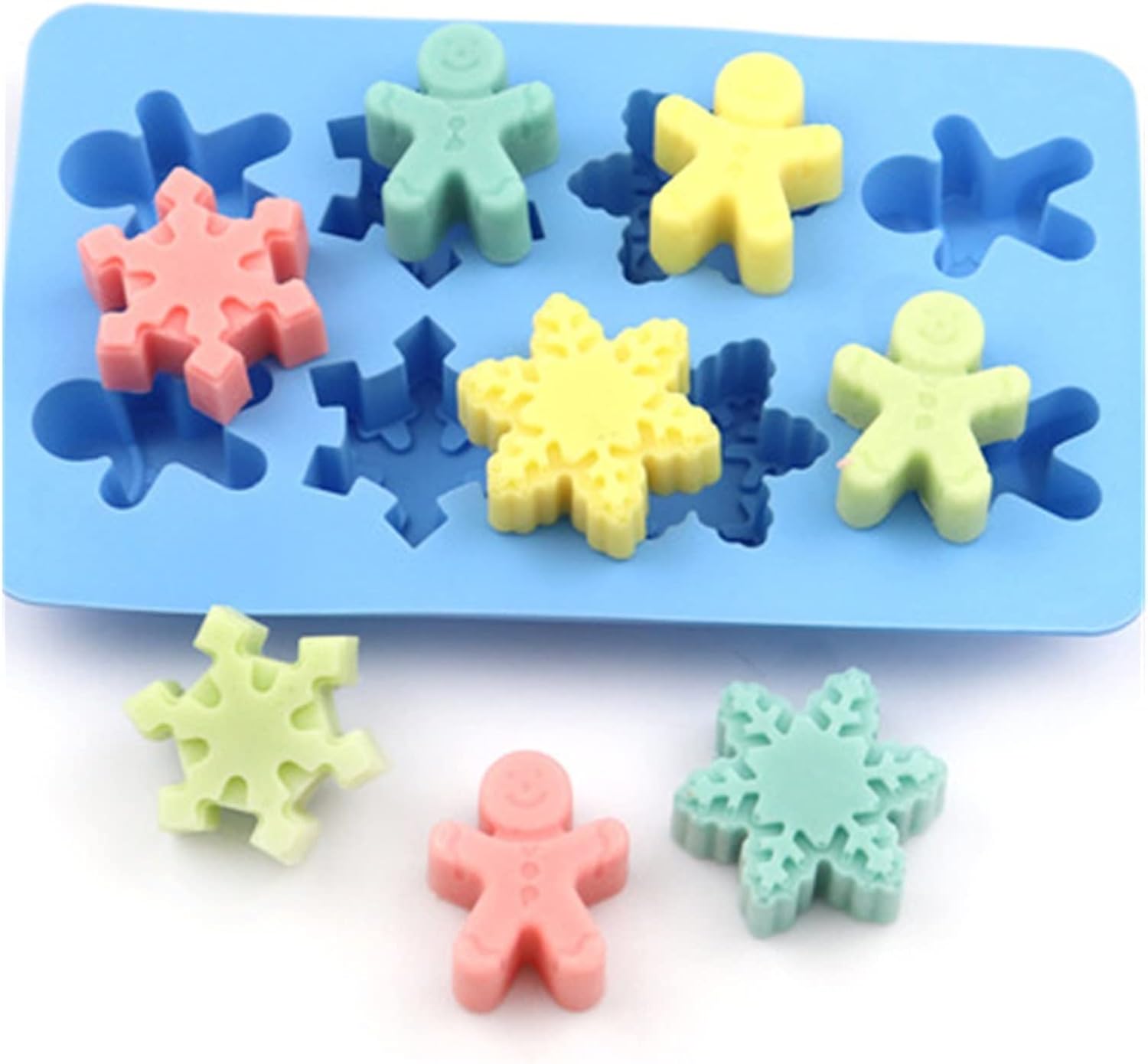 Cake Tin， Non-Stick Cake Mould, Baking ToolsBaking Mold,Cake Mould,Food Grade Summer Christmas Silicone Ice Cube Mold Gingerbread Snowflake Fondant Cake Molds Molds (Color : 2pcs) (Color : 1pcs) (Siz