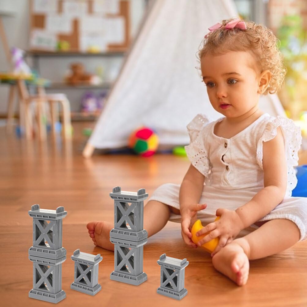 NUOBESTY 3pcs Train pier Playing Bridge pier Toy Simulation Train Bridge pier Decorative Train Bridge pier Playing Bridge pier Model DIY Train Bridge pier Bridge Support Plastic Bracket arc