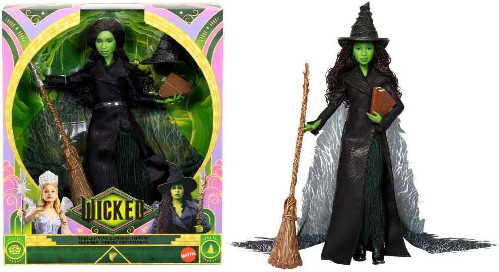 Mattel Universal Pictures’ Wicked: for Good Deluxe Elphaba Fashion Doll with Removable Outfit & 4 Accessories, Inspired by The Movie