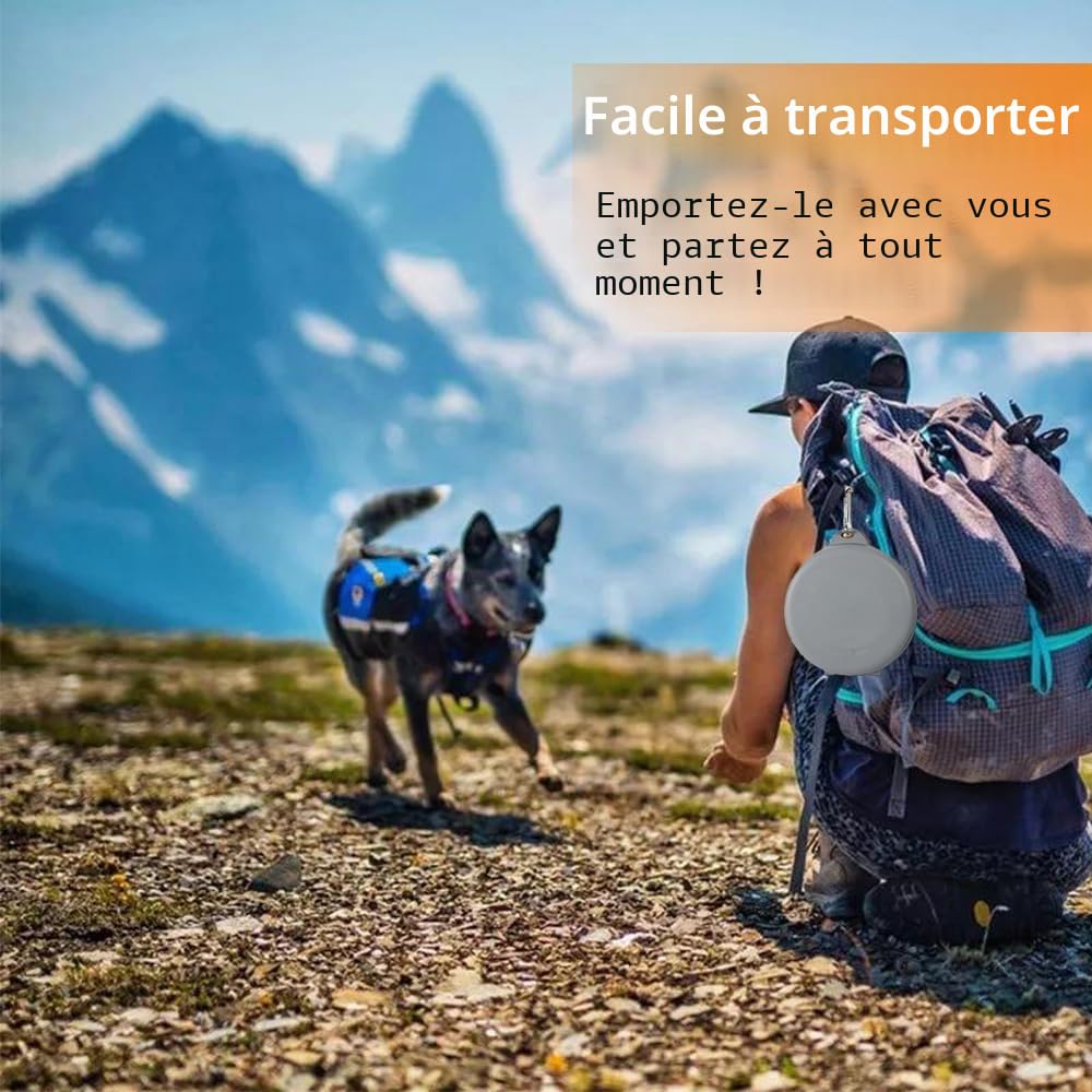 Gamelle Pliable 2 en 1 pour Chien, Bol sans Rebord en Plastique, Silicone Gamelles pour Chiens Les Voyages pour la Randonnée Le Camping pour Chiens Chats