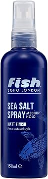 Fish Sea Salt Spray for Men - Texturizing Hair with Sea Minerals, 150ml - Volumizing Beach Waves, Natural Hold, Non-Sticky Finish for Short & Long Styles