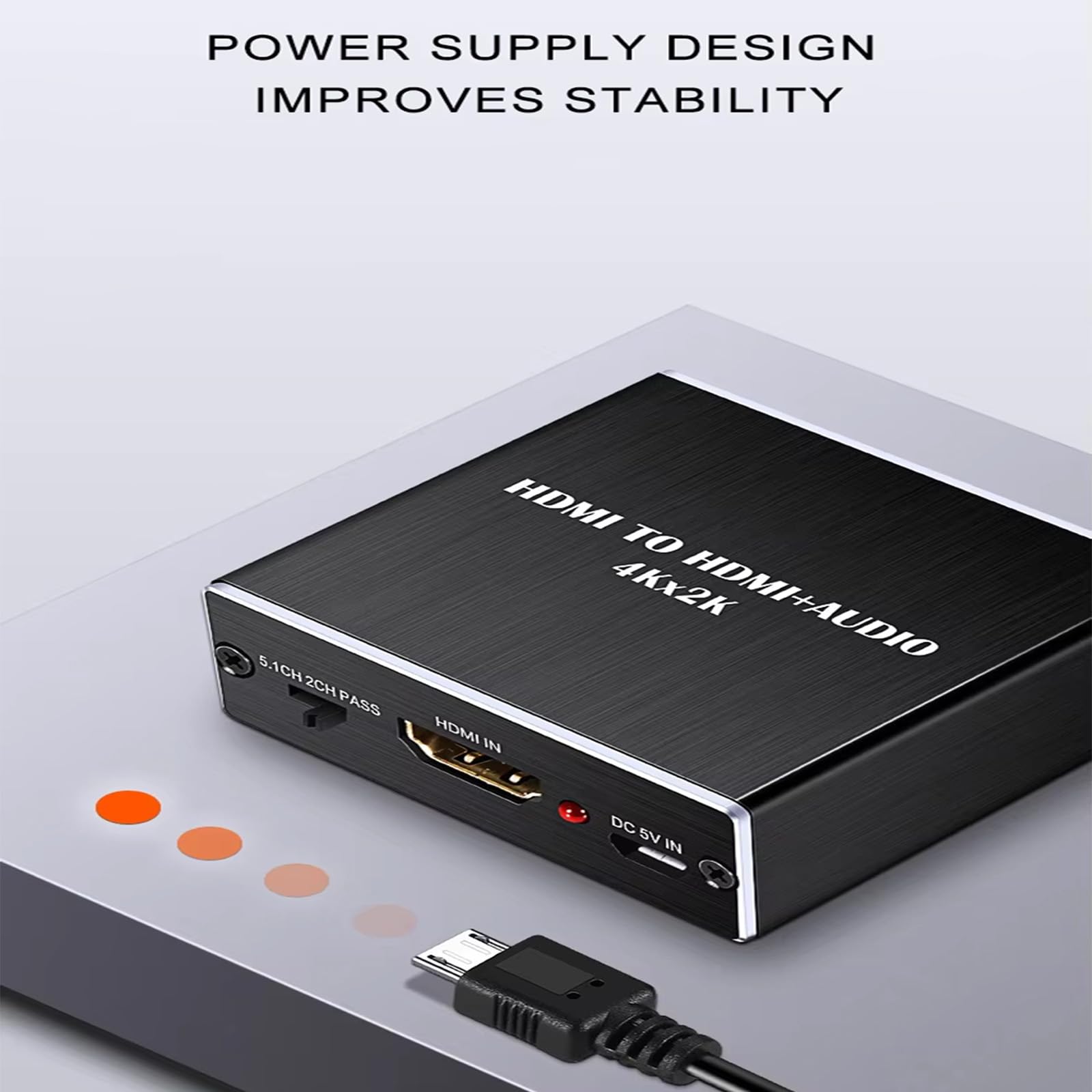 Konwerter HDMI Audio Extractor, konwerter audio, 4Kx2K, Optical Toslink SDPIF, gniazdo audio 3,5 mm, adapter rozdzielacza optycznego Hdmi, do PS5 i innych urządzeń