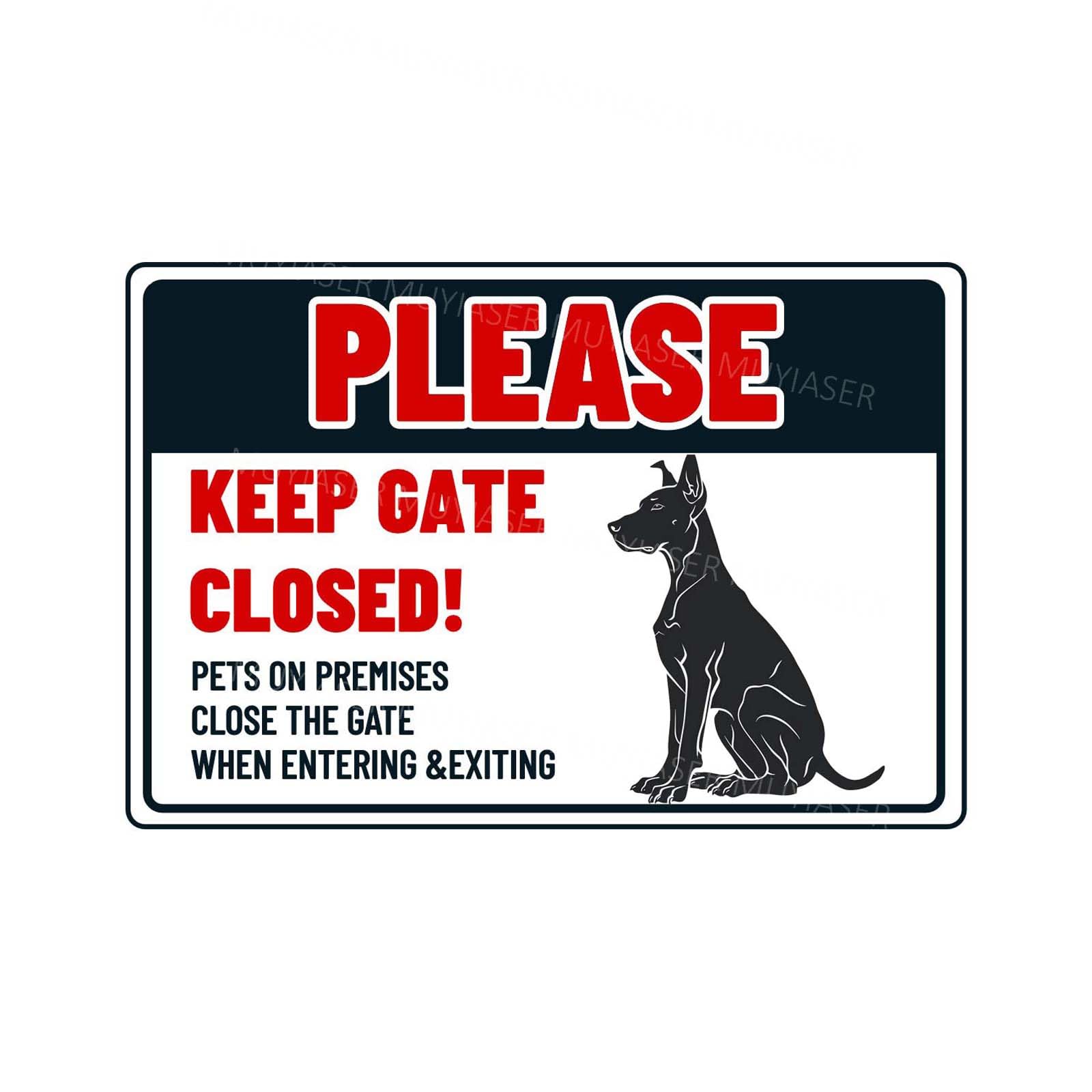 Scvgfdxzs Tin-05 8X12 Inch Doberman "Keep Gate Closed" Aluminum Sign - Dog On Premises Warning