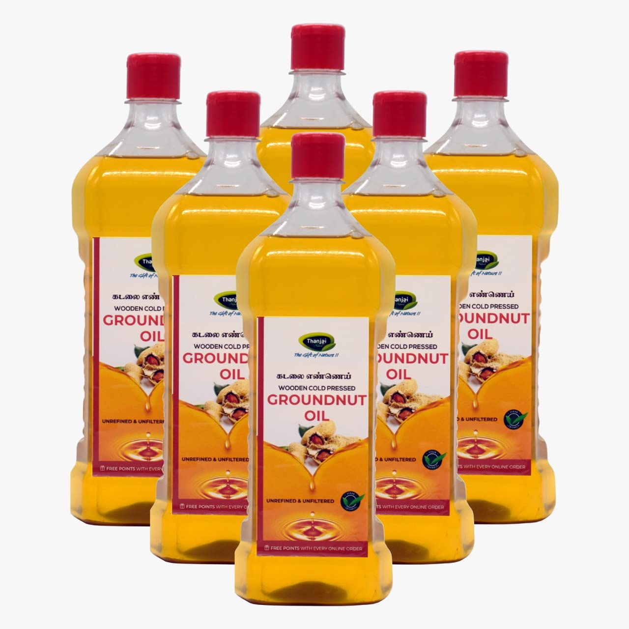 Thanjai Natural 6000ml Groundnut Oil Unrefined wooden Cold Pressed (Peanut Oil) 100% Natural No Cholesterol + Healthy Cooking (1L x 6) (B09BVT9PBW) Amazon Price History, Amazon Price Tracker