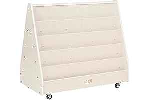 ECR4Kids Double-Sided Mobile Wooden Kids Bookshelf: Storage and Organization