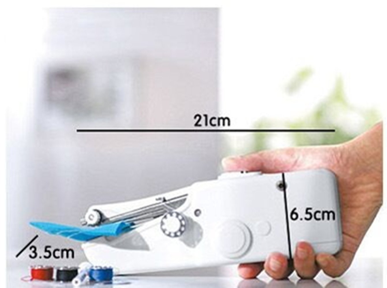 RayLineDo Handheld Portable and Cordless Electric Stitch Home Travel Clothes Fabric Curtains Lightweight Craft Single Thread Sewing Machine Battery or Mains with Extra Bobbin & Needle & Threader