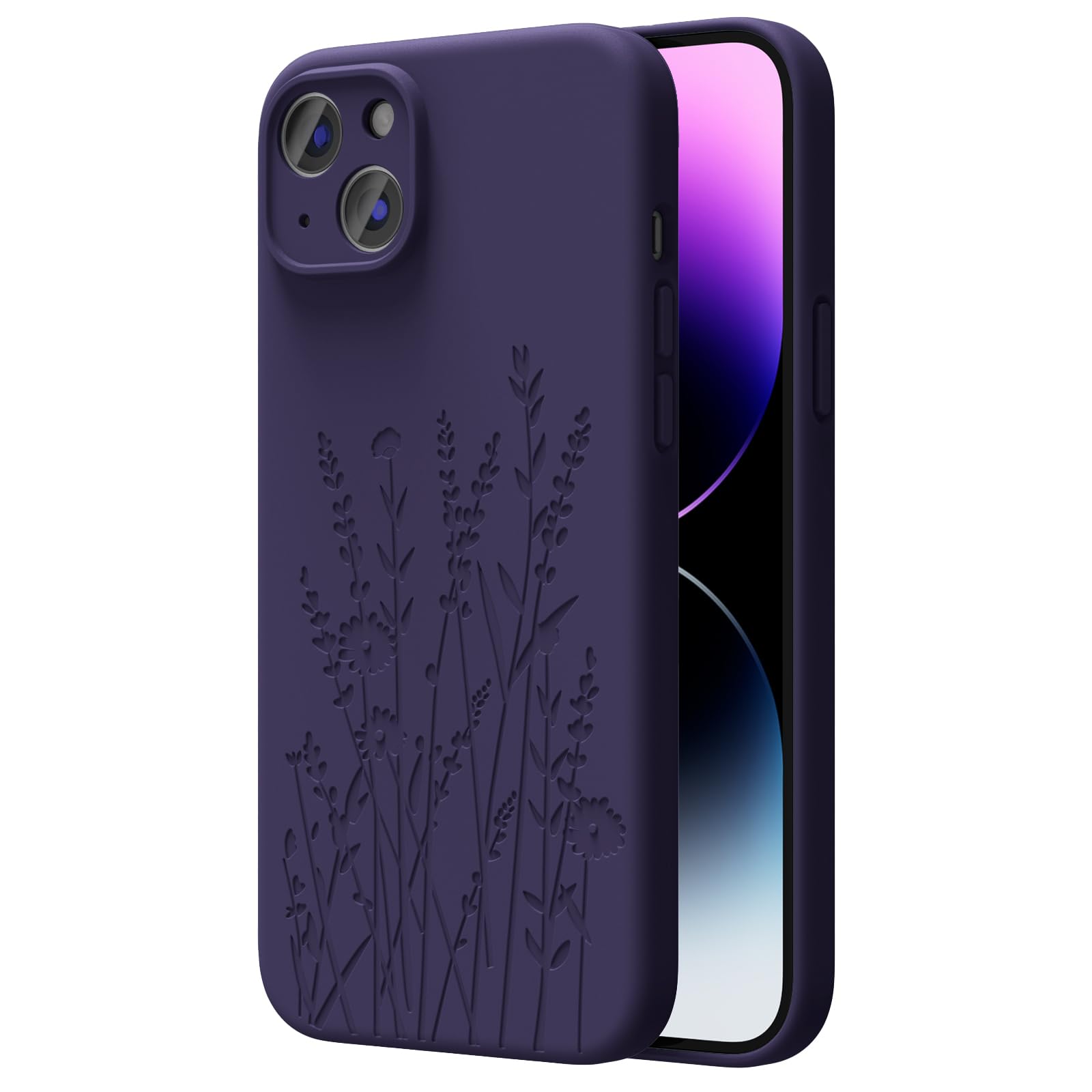 OAOA Magnetic Engraved Case Compatible with iPhone 13 Case, Compatible with Magsafe, Camera All-Round Protection, Slim Liquid Silicone Phone Case for