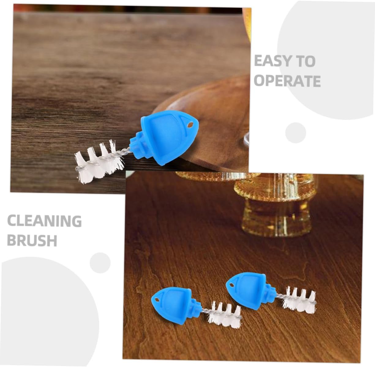 KICHOUSE 12pcs Ergonomic Handle Beer Tap Brush Tap Cleaning Supplies for Draft Beer Keg