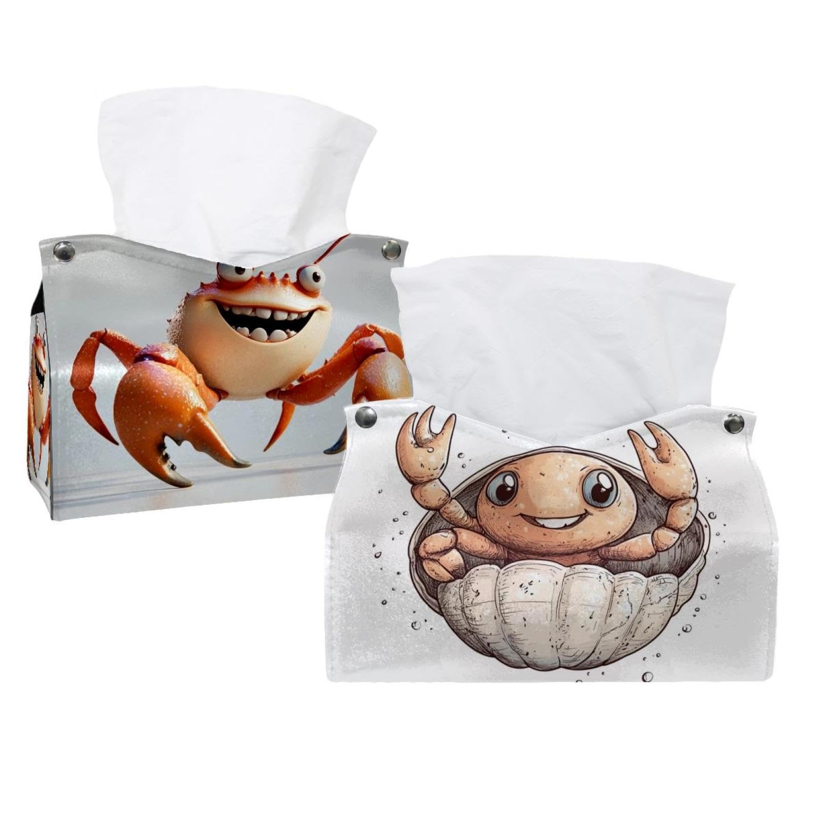Boîte à mouchoirs en cuir au design crabe pour une table raffinée