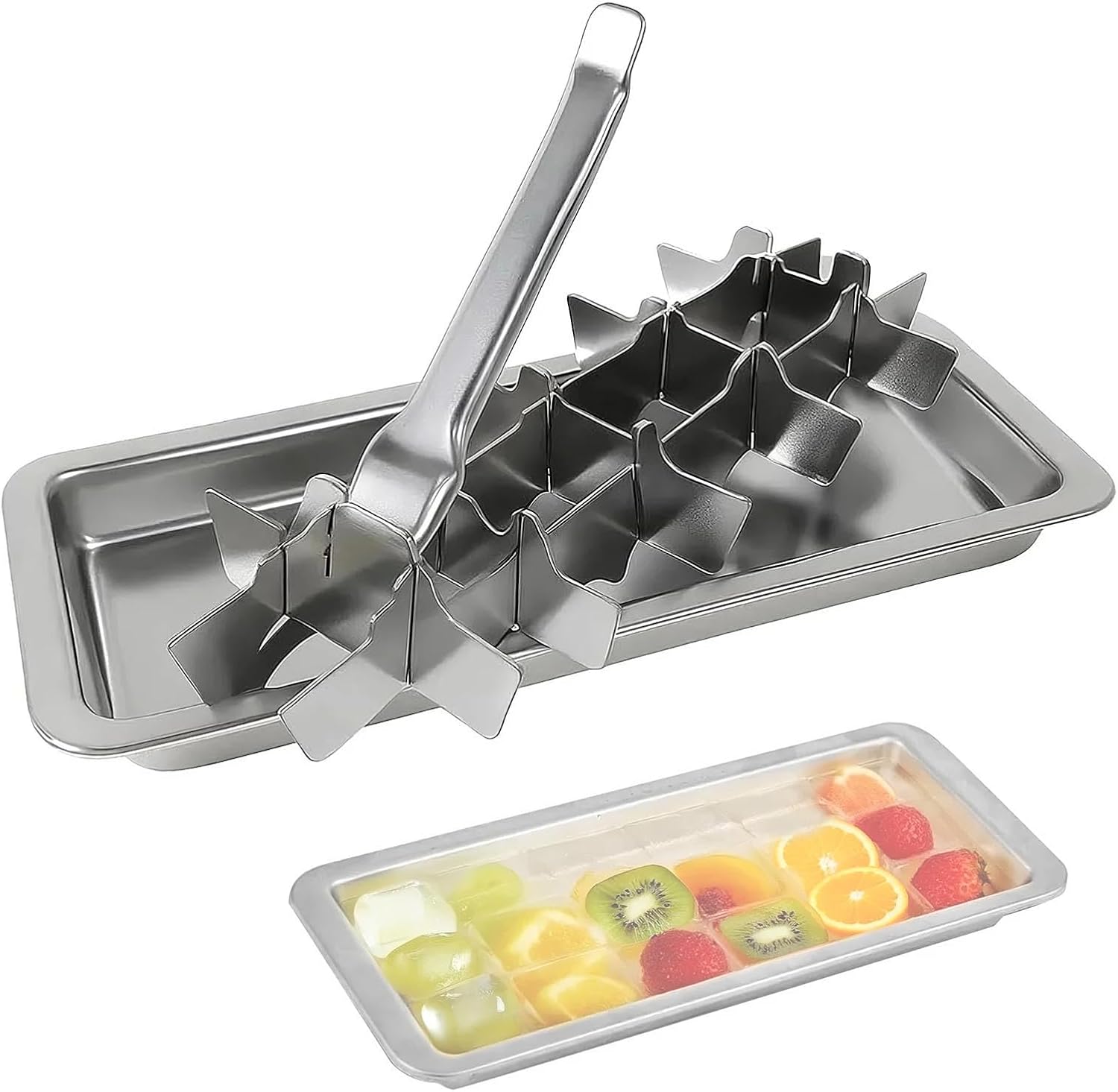 Bandeja metálica para cubitos de hielo 18 ranuras miniatura 1