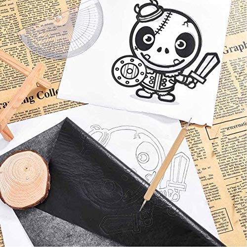 Papier transfert carbone noir haute précision avec 100 feuilles calque - 5
