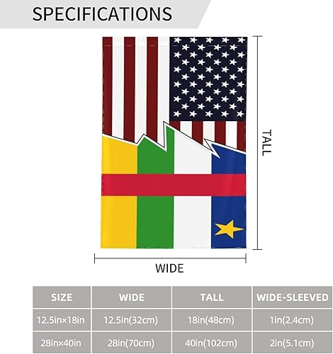 Miniatura 7 de Torn Style American And The Central African Republic Flags Garden Flag 12.5"x18" Inch Double Sided Garden Flags Home Lawn Outdoor Decor Flags Party