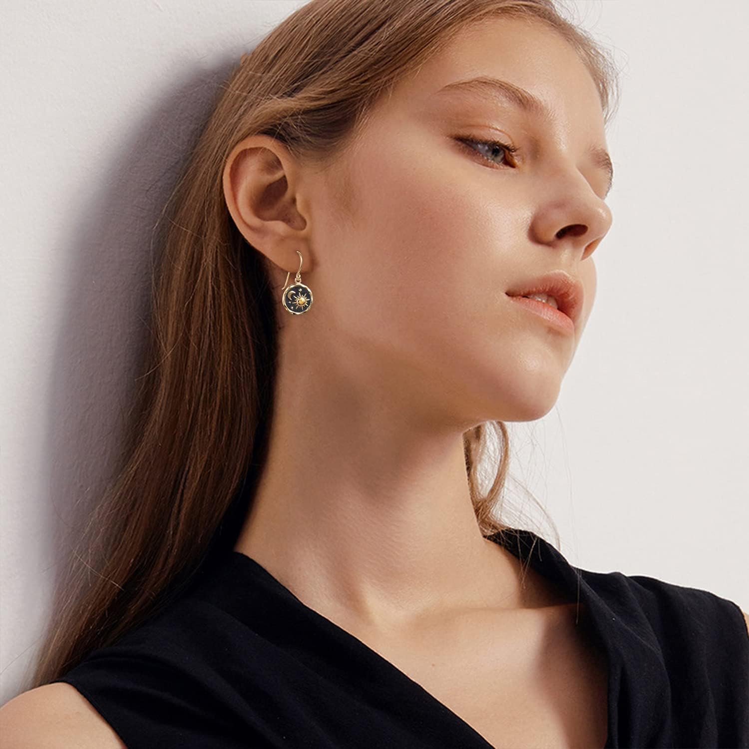 KaFu Retro Boho Sun and Moon Drop Dangle Earrings Unique lightweight Handmade Antiqued goldsilver Round coin Earrings for Women Girls Jewelry - Image 3