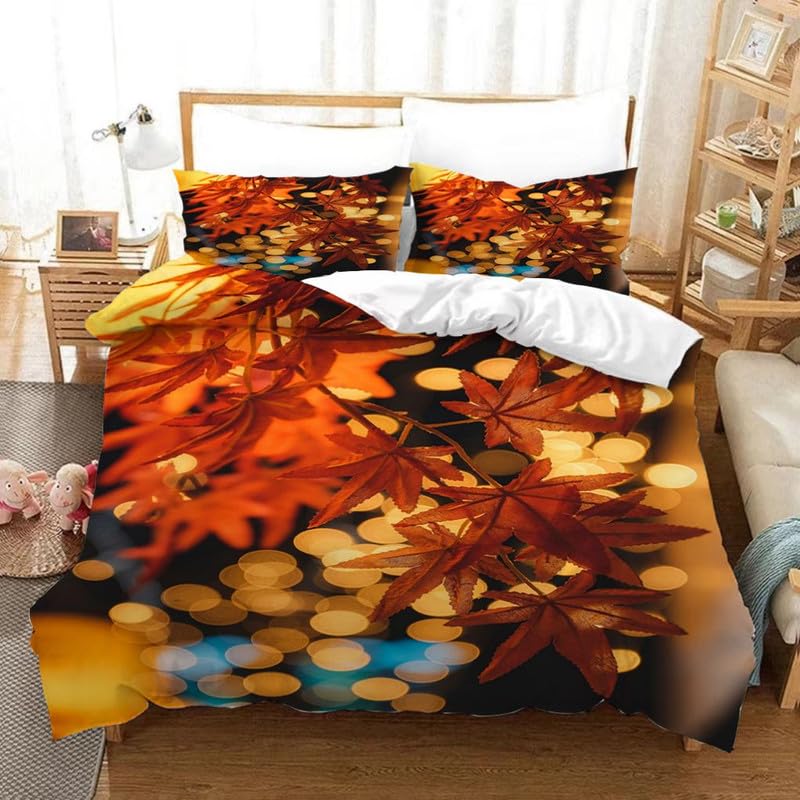 Cadeau personnalisé garçons filles : parure de lit feuilles d'oranger 90x190 cm