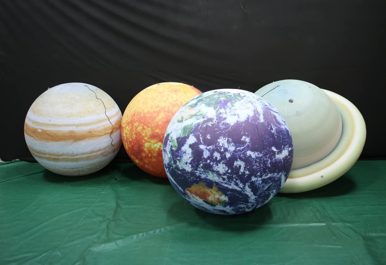 Juego inflable del sistema solar de planetas espaciales, 8 planetas + Plutón + sol y luna, 11 piezas, astronomía para educación, galaxia, espacio, decoración de fiesta temática