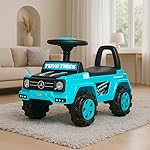 Luusa® Ride-On Musical Ride-On Car for Kids | SUV Design with Steering Music with Safety Back Rest | Premium Look with LED Headlights and Music (Blue)