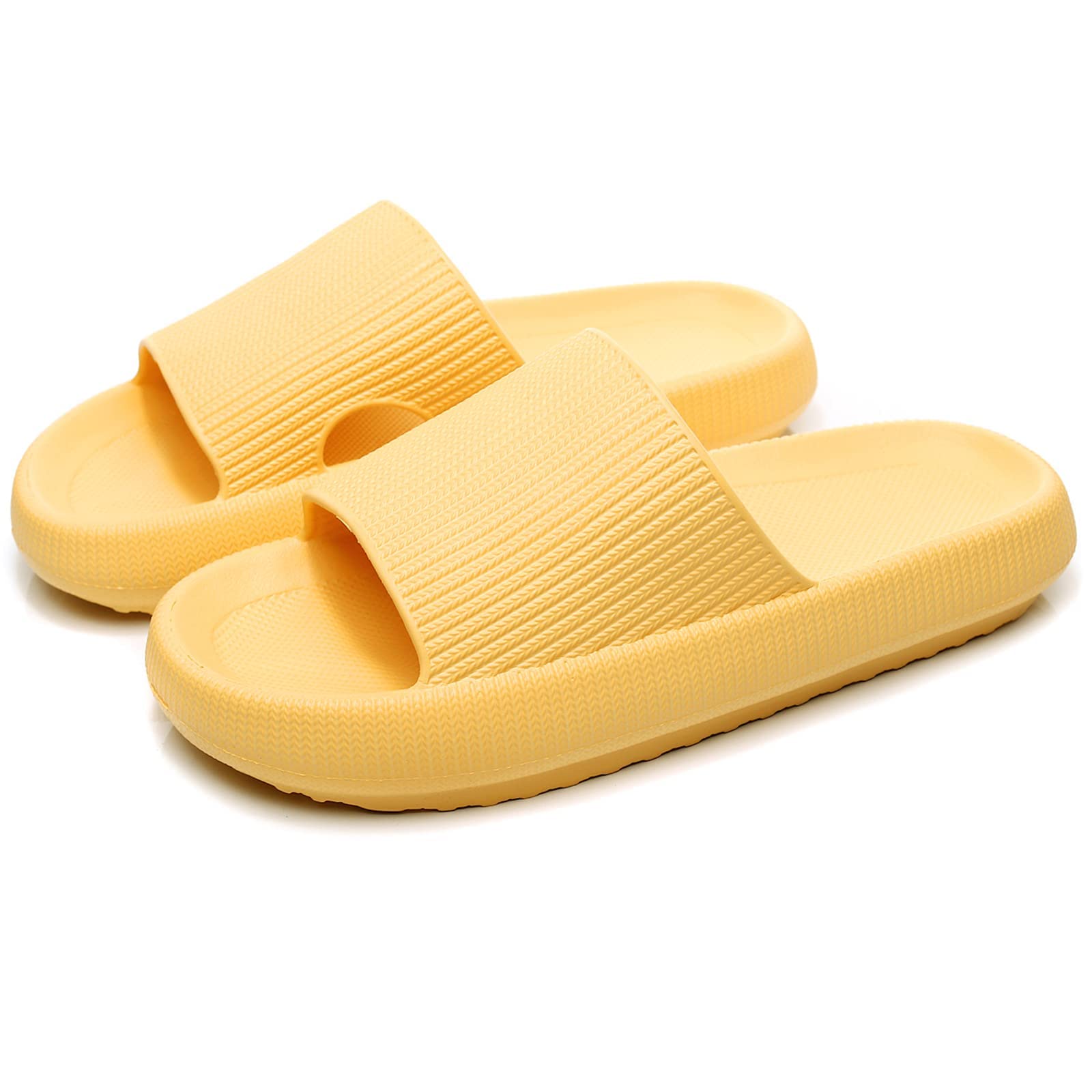 N\DNon-slip Slippers, Cloud Slippers for Women/Men, Bathroom Quick Drying Open Toe Super Soft Comfy Thick Sole Home Cloud Cushion Slide Sandals for Indoor & Outdoor Shoes
