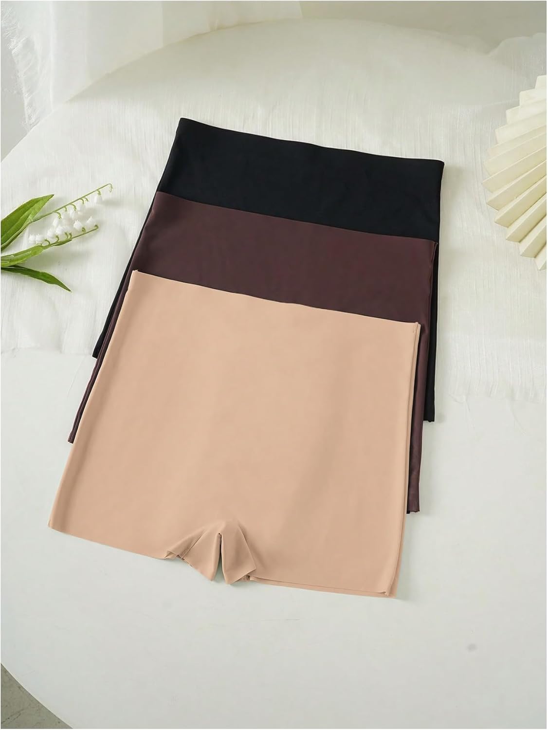 OYOANGLE Women's 3 Pack Seamless Boyshorts Panties Stretchy Mid Rise Boxer Briefs Slip Shorts for Under Dress - Image 2