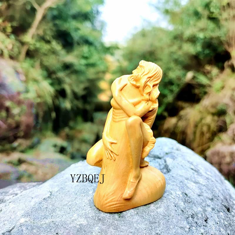 Amazon.co.jp: 女性 美少女 木彫り 彫刻 ツゲの木彫り 置物 インテリア