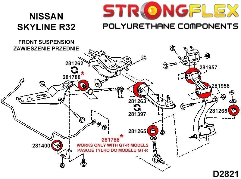 Miniatura 4 de BRAZO DE RADIO INFERIOR DELANTERO FLEXIBLE FUERTE AL CASQUILLO DEL CHASIS GT-R SPORT KIT 2PCS.