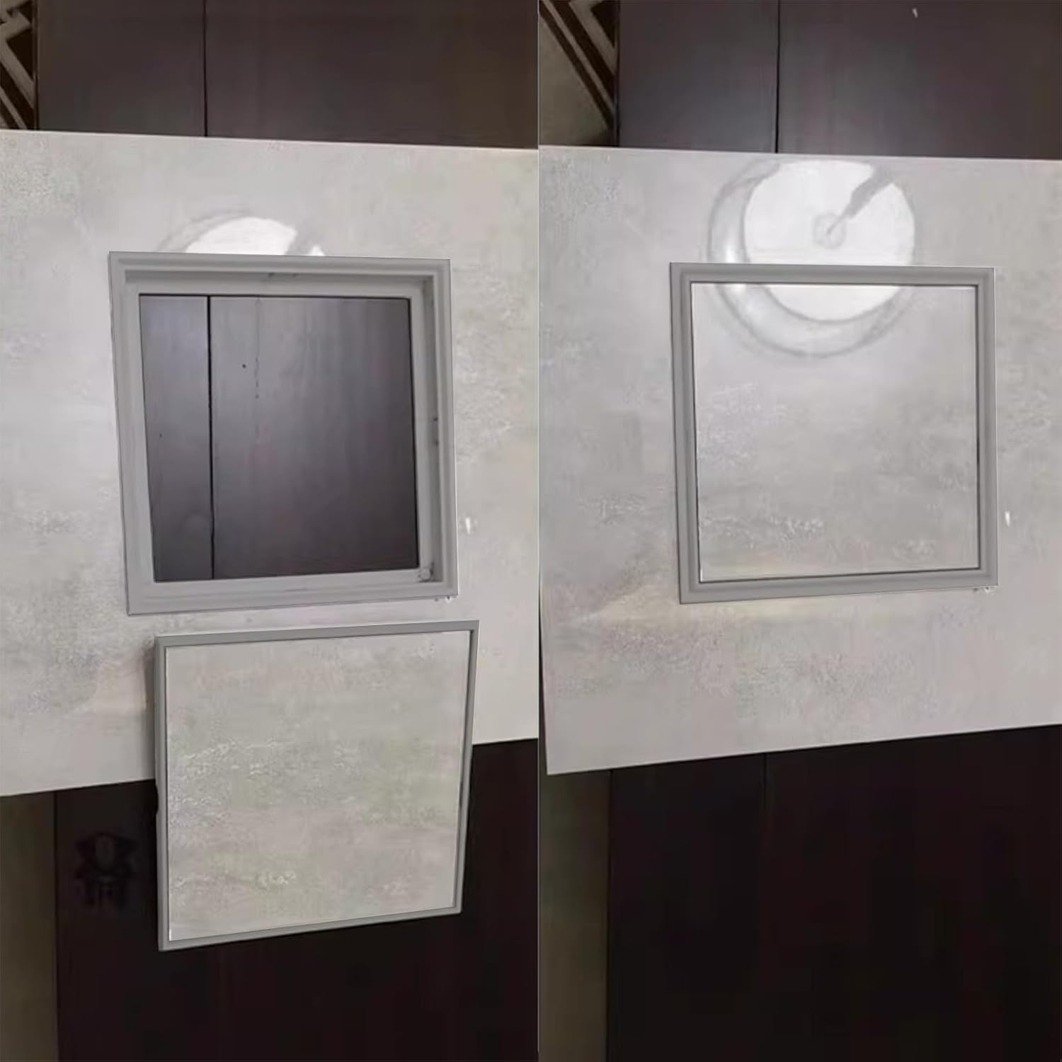 k3Mq9Rw Recessed Access Panel Small Square Access Panel For Tile Walls, Plastic Wall Opening Cover(Grey,20x20cm (7 7/8" x7 7/8"))