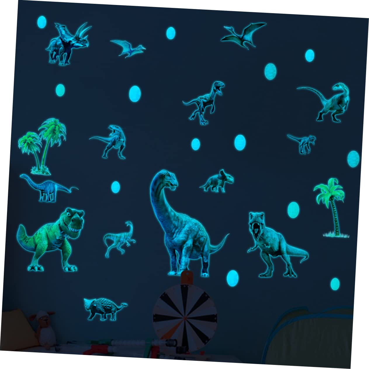 VICASKY 3sets Adesivi Murali Dinosauri Luminosi Stickers Decorativi Autoadesivi Per Camerette Salotto e Nursery Facili Da Rimuovere Residui