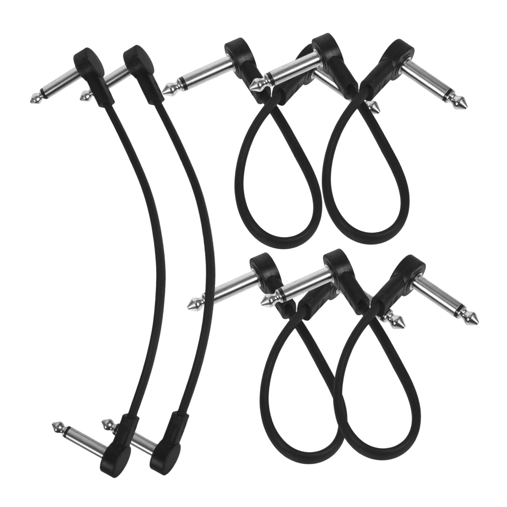 Cable para Guitarra de 6.35mm 6 Piezas, Material de Cobre Libre de Oxígeno, Sonido Claro y Flexible, Adecuado para Pedales y Efectos Musicales