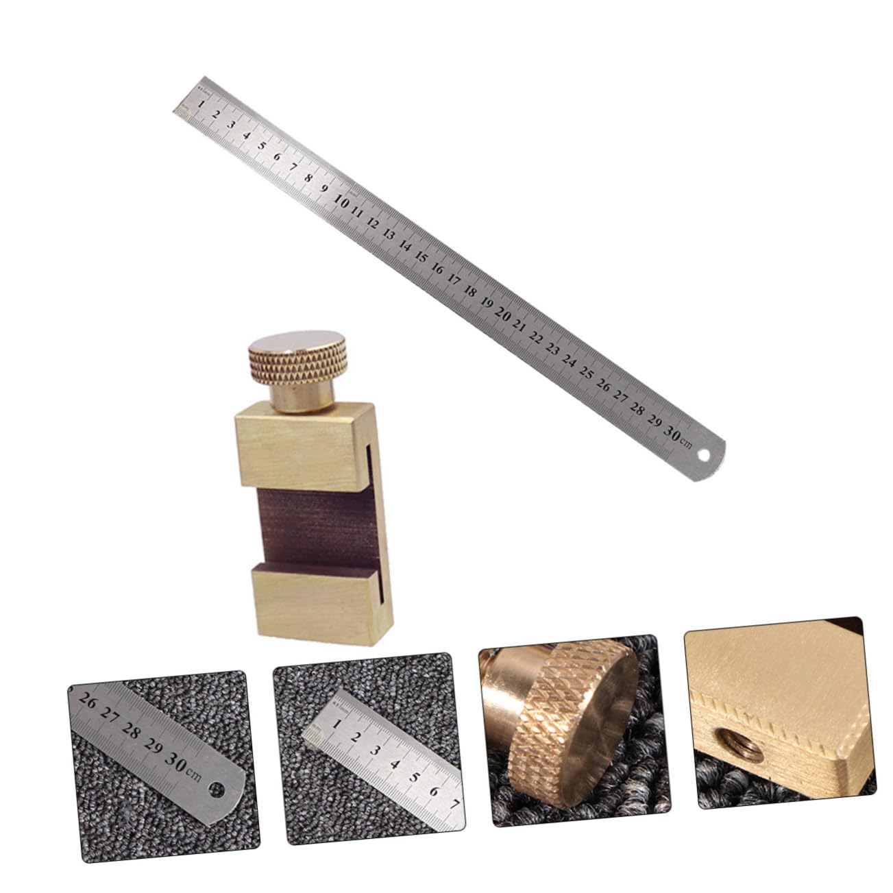 Hemobllo 3sets Righello Per Falegnameria Con Blocco Di Posizionamento Strumento Di Misura Manuale Per Linee Di Taglio Compatibile Con Steel Ruler Facile Da Usare