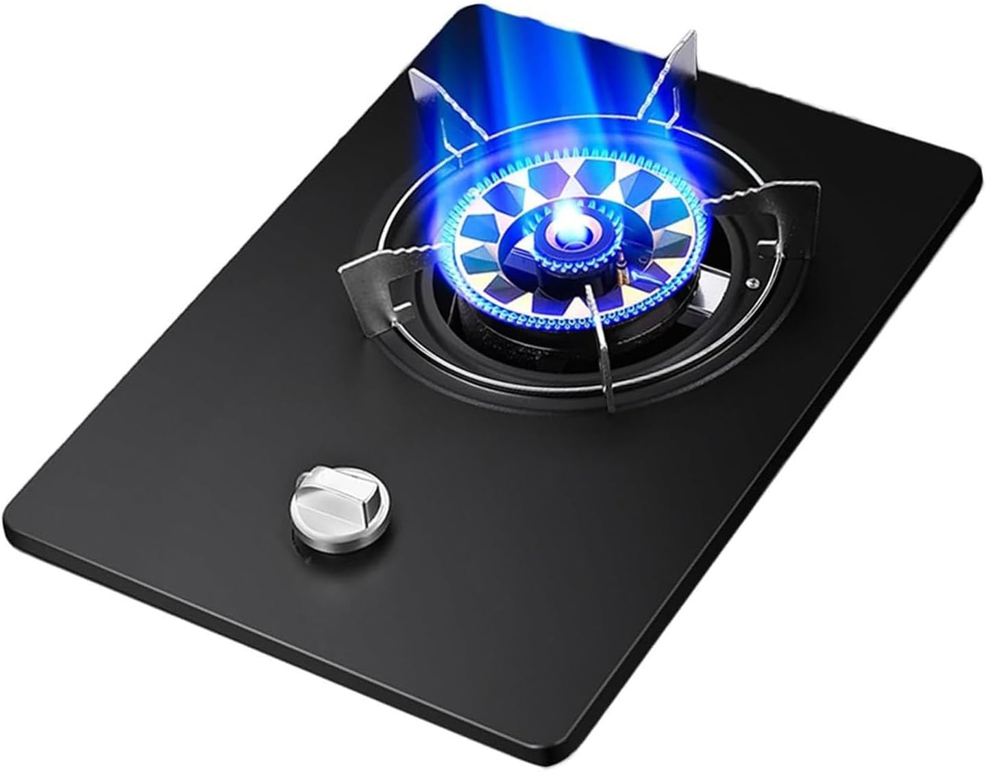 Gas Stove 1 Burner, 5.2KW Fire Ring Wok Cooker, with Flameout Protection, Tempered Glass Hob Top Cooking, for Home Kitchen Camping Garden Catering(NG)(NG)