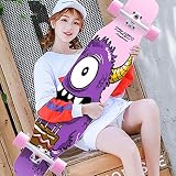 El skate es un deporte extremo nuevo y saludable que puede brindar más salud y felicidad a las personas. El monopatín está fabricado en madera de arce, que es firme e intacta, segura y a prueba de golpes, tiene buena elasticidad y capacidad de carga de hasta 200 kg, lo que le da a tu experiencia de conducción más estabilidad y comodidad.