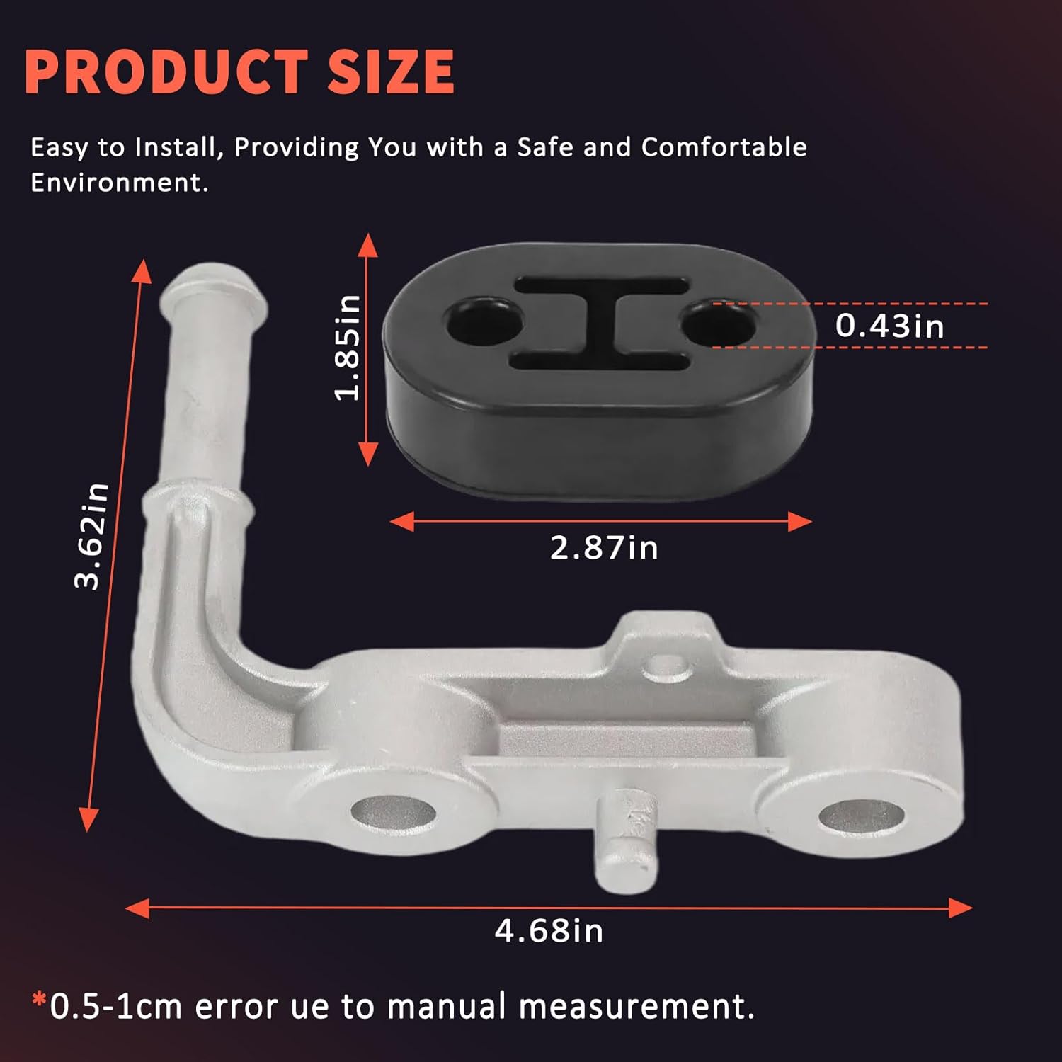 68275662AB 68395841AA Rear Exhaust Bracket Muffler Support Assembly Left & Right Compatible with 2019-2025 Ram 1500 Truck 3.0L 5.7L 6.2L with 2PCS Hanger Rubber