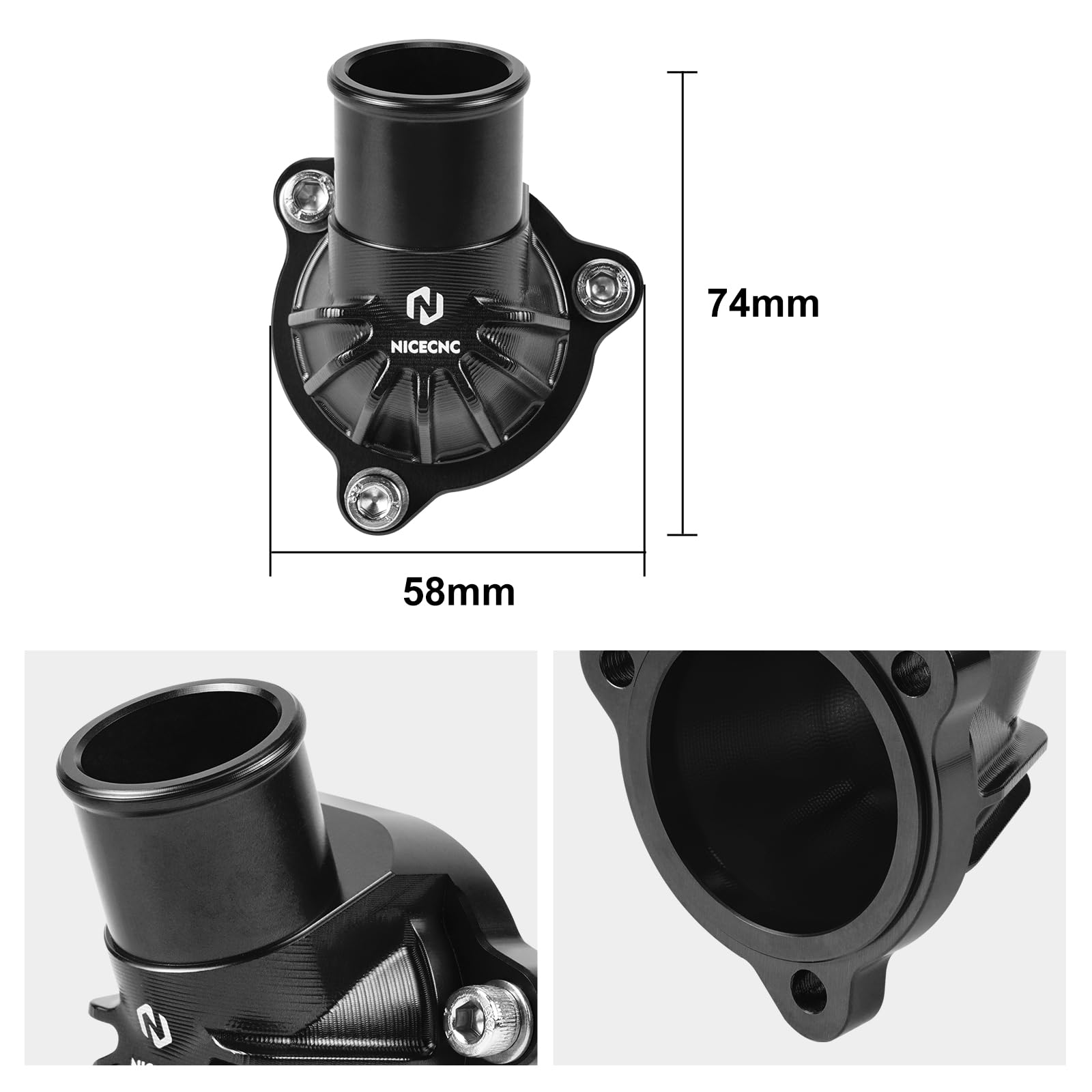 NICECNC Cubierta de Carcasa de termostato Compatible with Norden 901 / Expedition 2022-2024, 790 890 Duke/R 2018-2024, Accesorio de tubería de Agua, Repuesto para 63535019000, 63535019200,