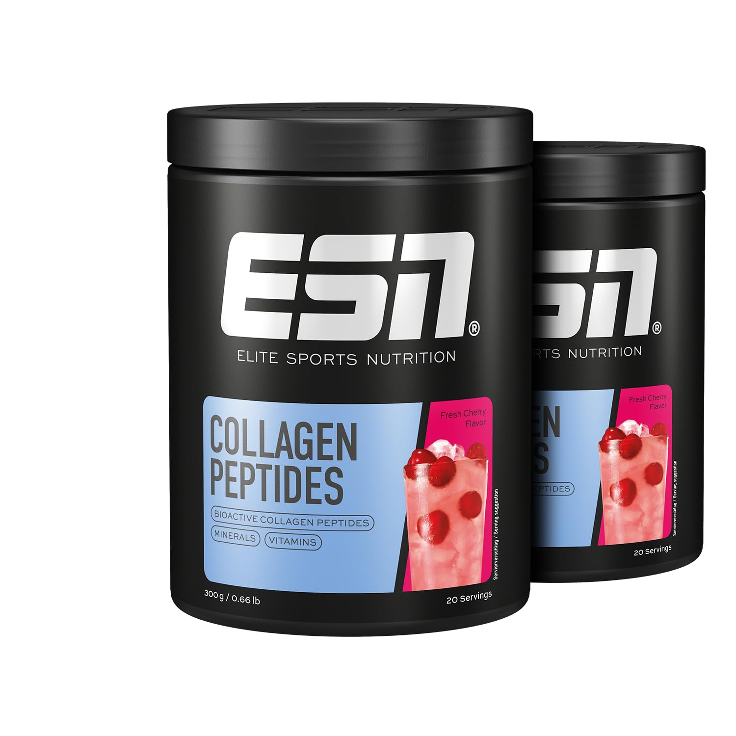 ESN Collagen Peptides, 2 x 300 g Fresh Cherry - made in Germany