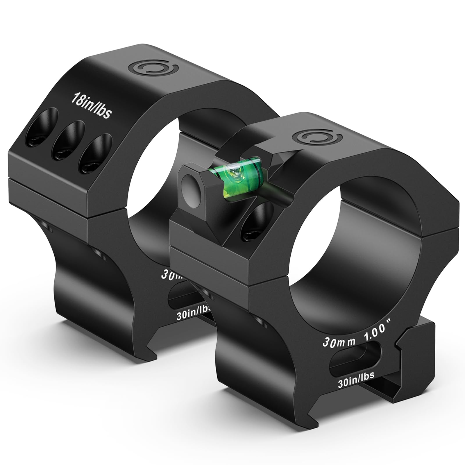 CVLIFE 30mm Scope Rings - Precision Scope Mount with Level Bubble for Picatinny Rails - 2 Pieces