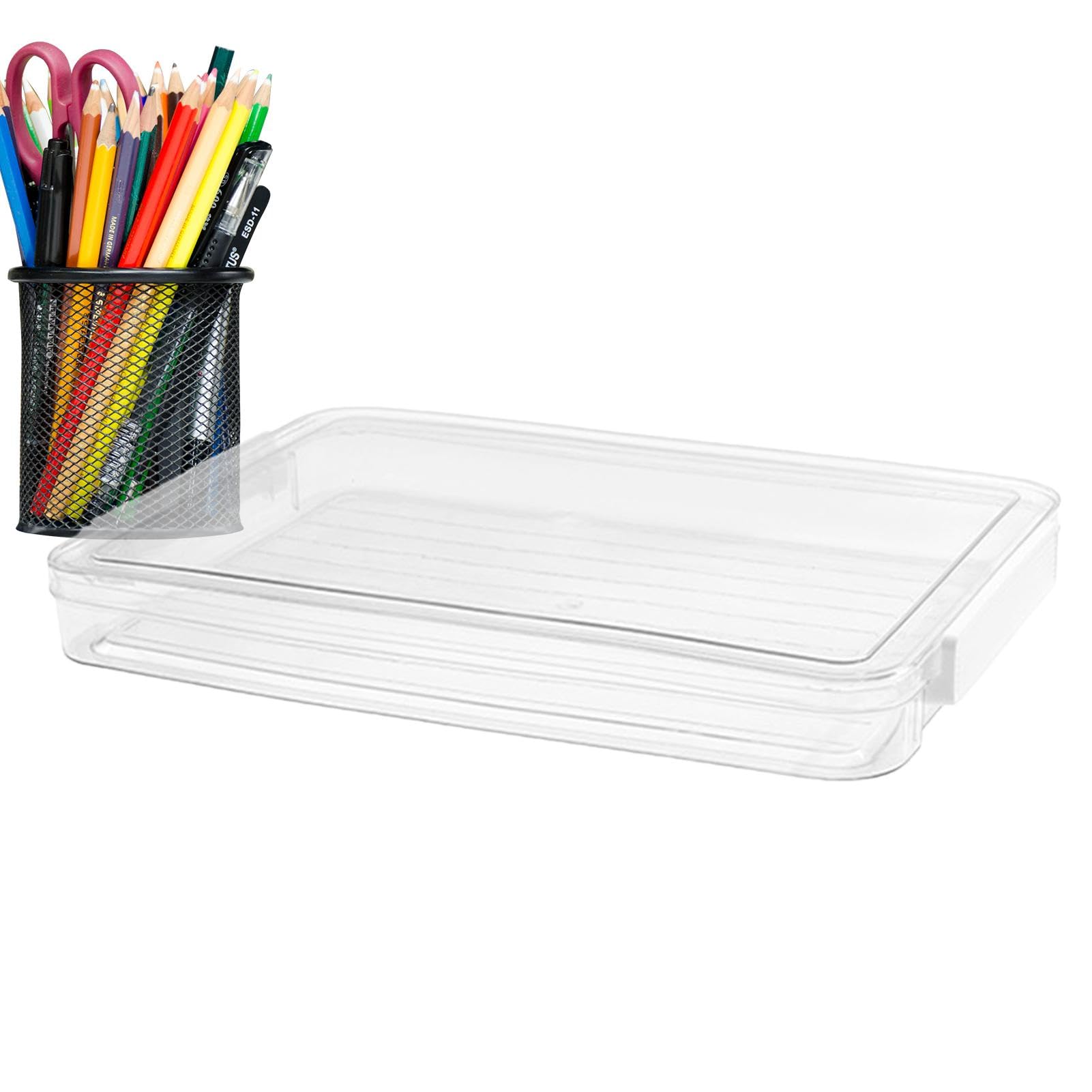 Scatola portaoggetti A4 Borsa portatile per progetti contenitore per documenti con coperchio salvaspazio