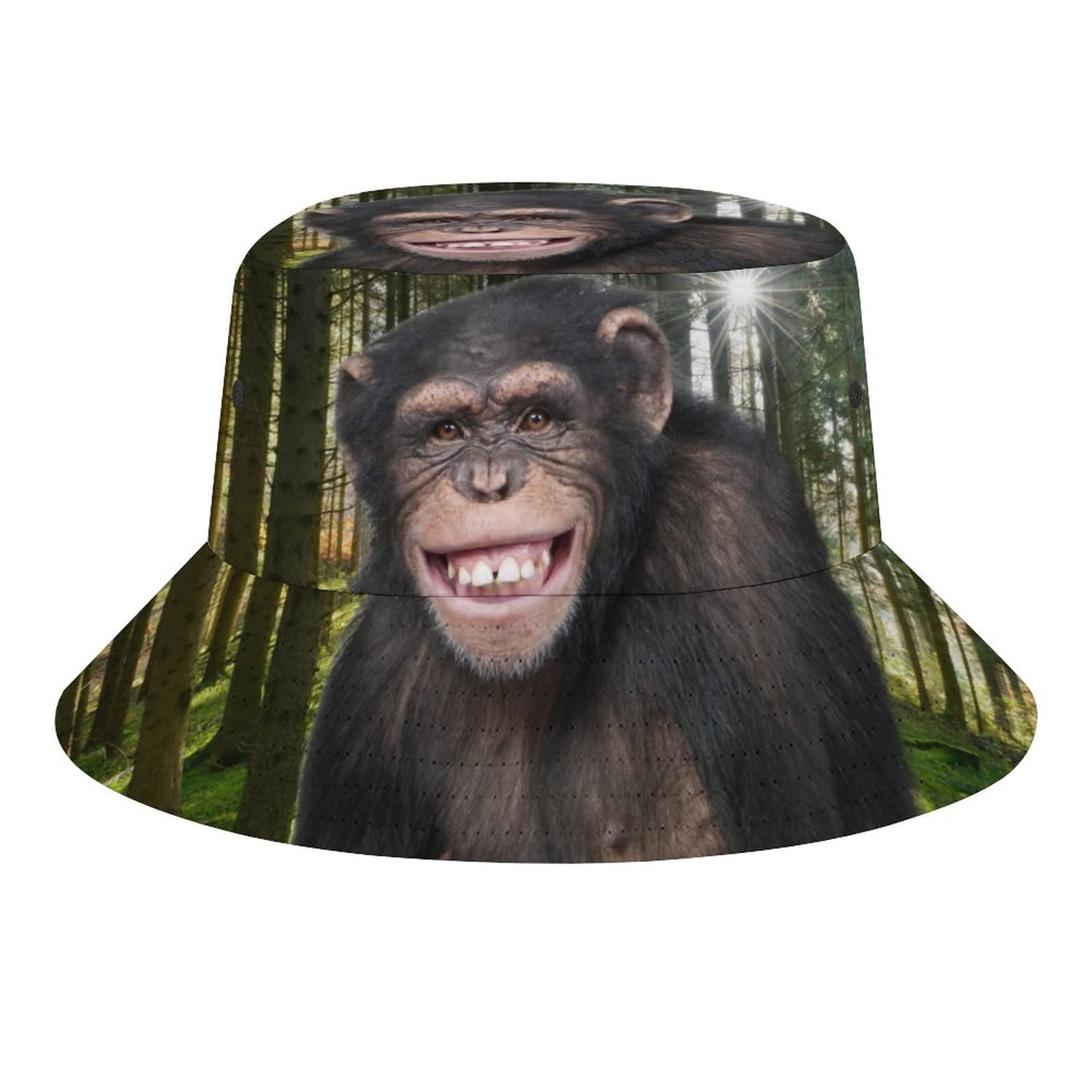Lsjuee Unisex Funny Monkey-Style-6 Funny Monkey Bucket Hat Animal Fisherman Hats Packable Summer Sun Caps Travel Outdoor Beach Hat For Women Men Teens Girls