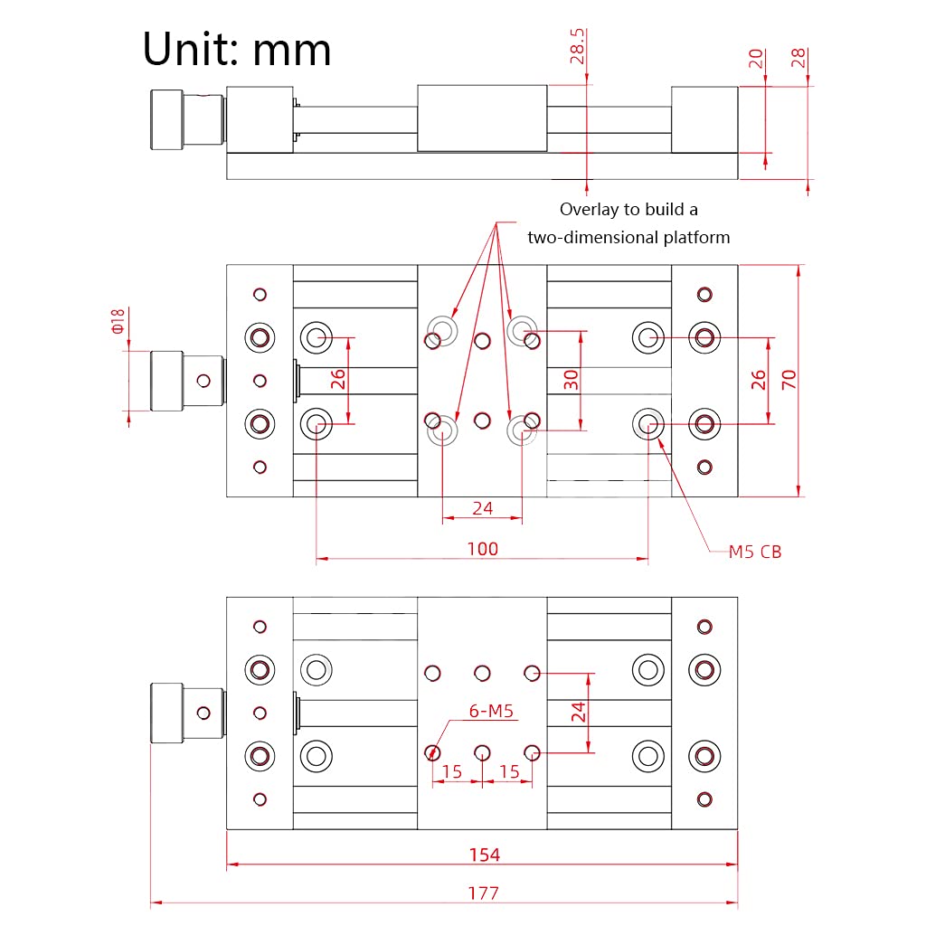 Manuelle Tischplattform, Feinabstimmung, 1- und 2-dimensionale Schiebebühne, manuelle lineare Bühne für Messgeräte, Ausrüstungstisch, Schiebeplattform und zweidimensional, mit Xy-Skala-Werkzeugen