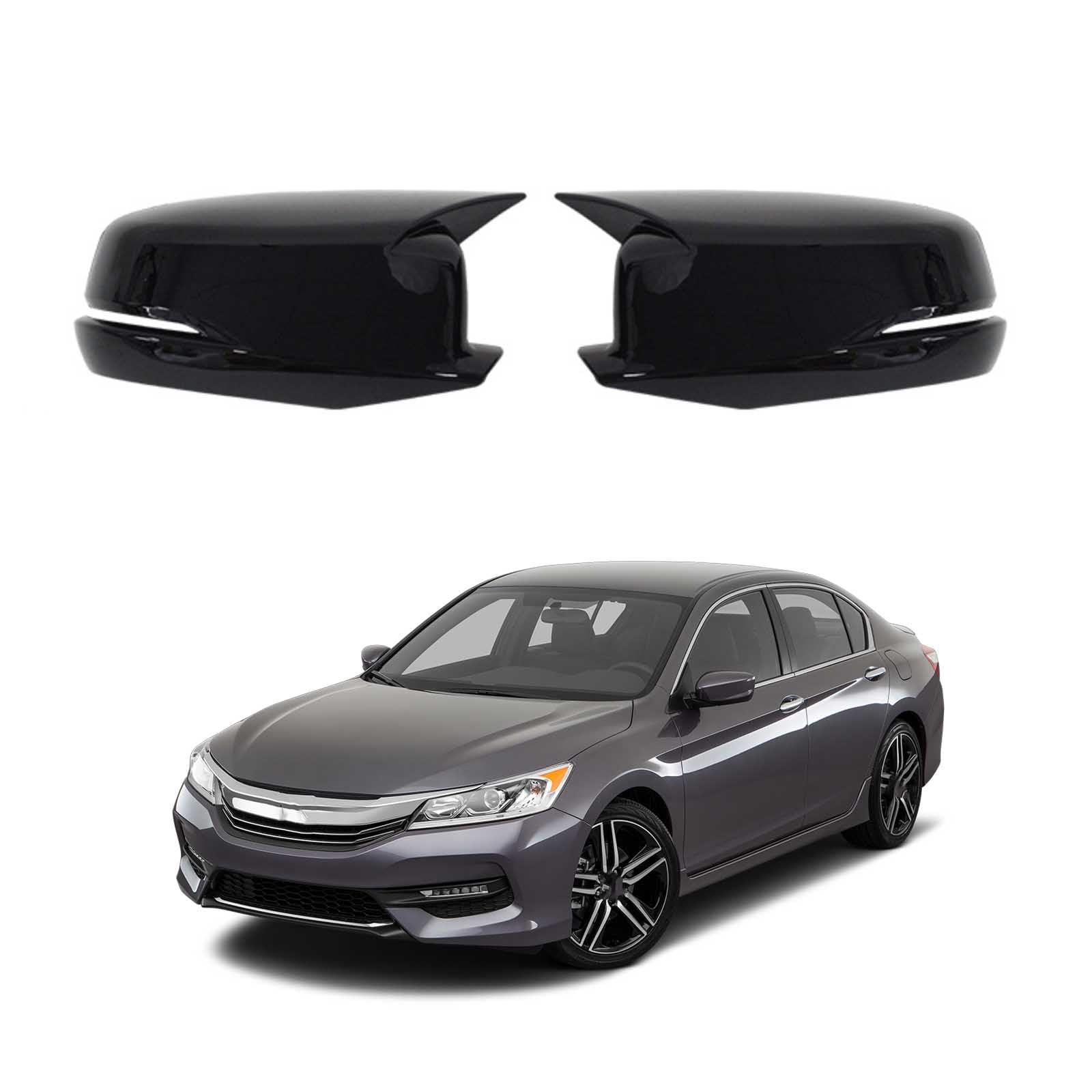 PAPEP Door Mirror Cover Caps for Accord 2013-2017, Left Right Side Wing Rearview Mirror Cover Lid 2 Pieces Exterior Styling Accessory,Glossy black