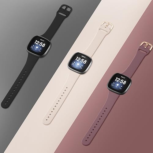 Miniatura 5 de IEOVIEE Bandas de silicona compatibles con Fitbit Versa 43Sense 2 correas de reloj para mujer